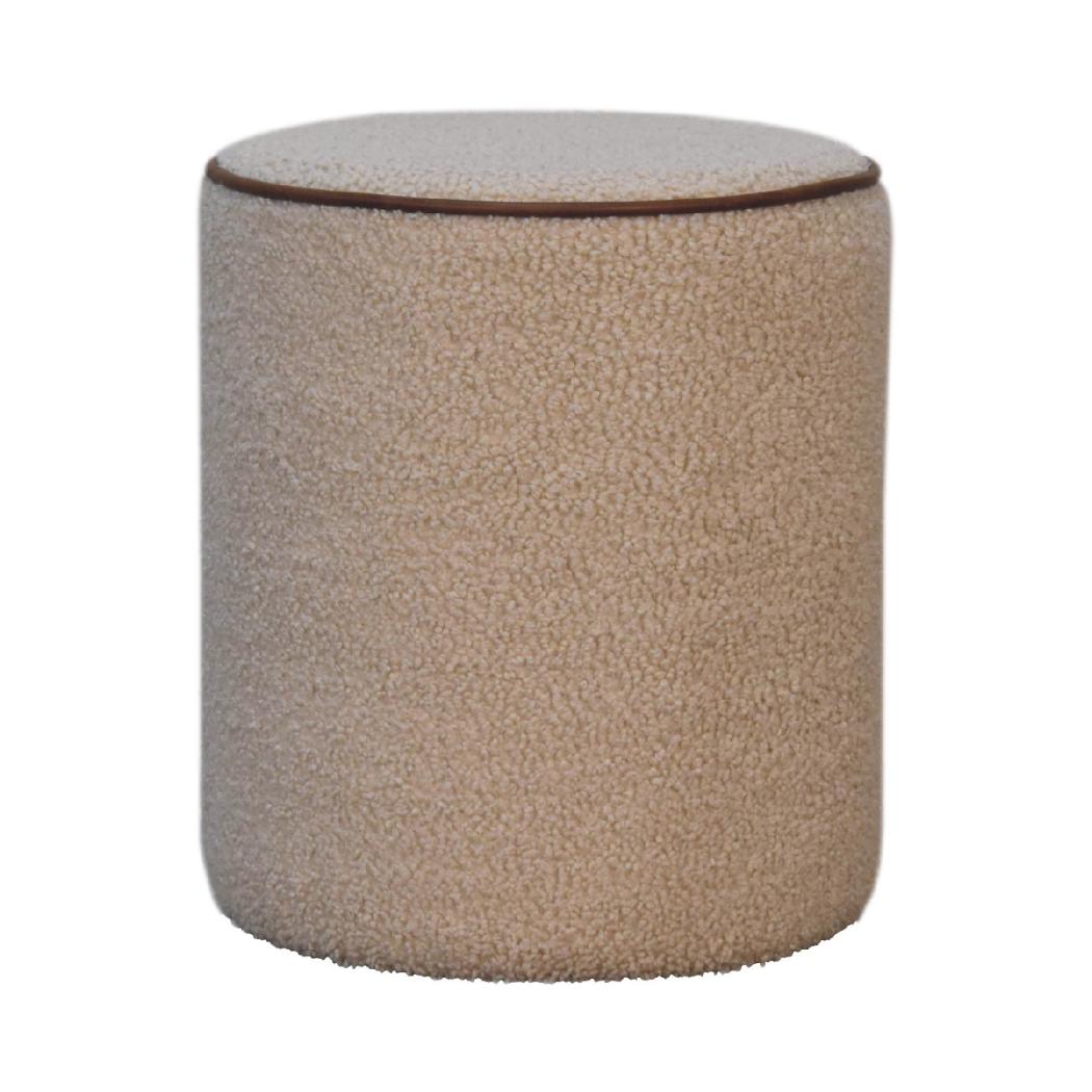 Serenity Round Footstool | Upholstered Ottoman | Soft Circular Accent Design