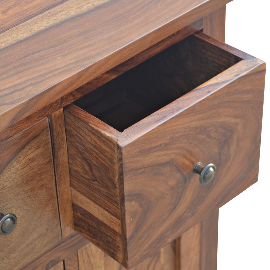 Sheesham Storage Cabinet | 4 Drawer Design | Natural Wood Accent Furniture