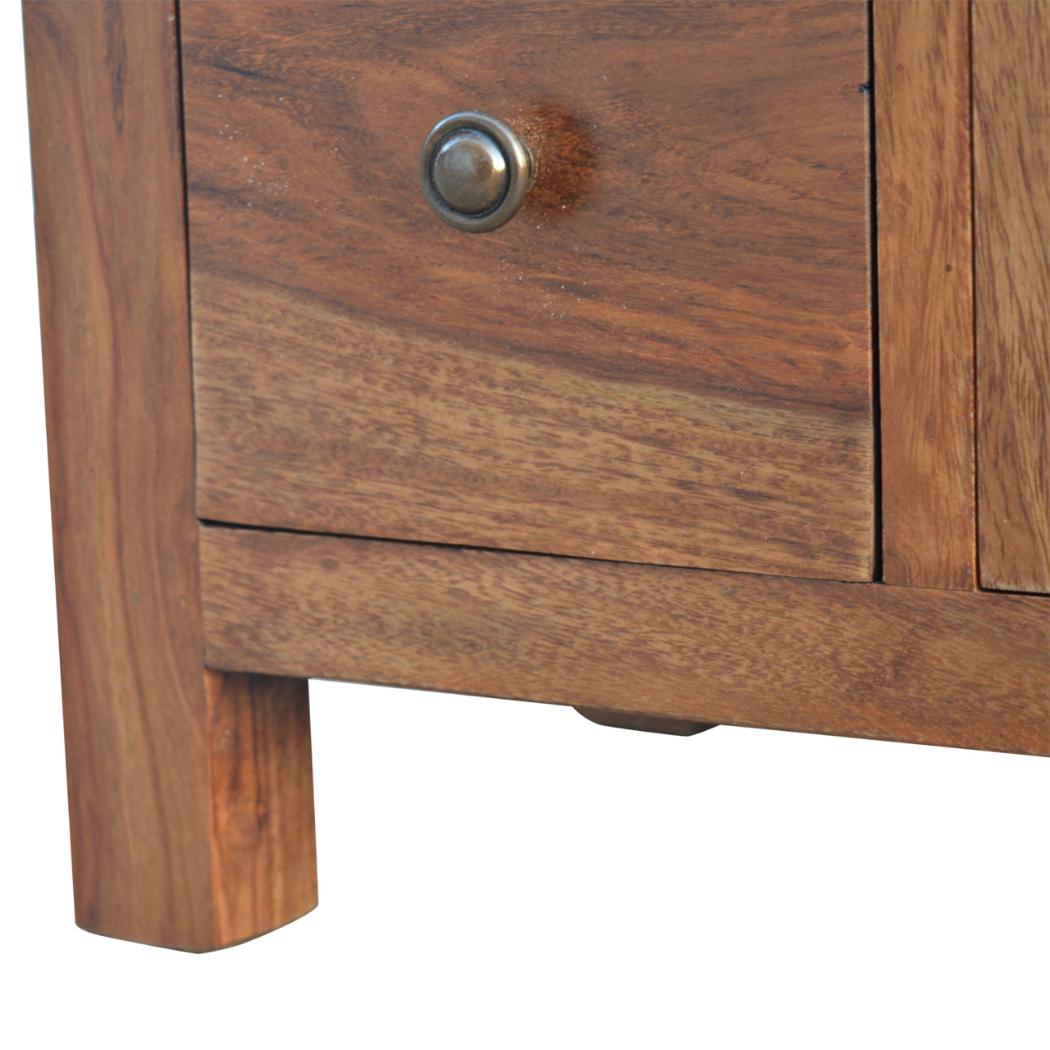 Sheesham Storage Cabinet | 4 Drawer Design | Natural Wood Accent Furniture