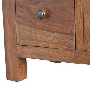 Sheesham Storage Cabinet | 4 Drawer Design | Natural Wood Accent Furniture