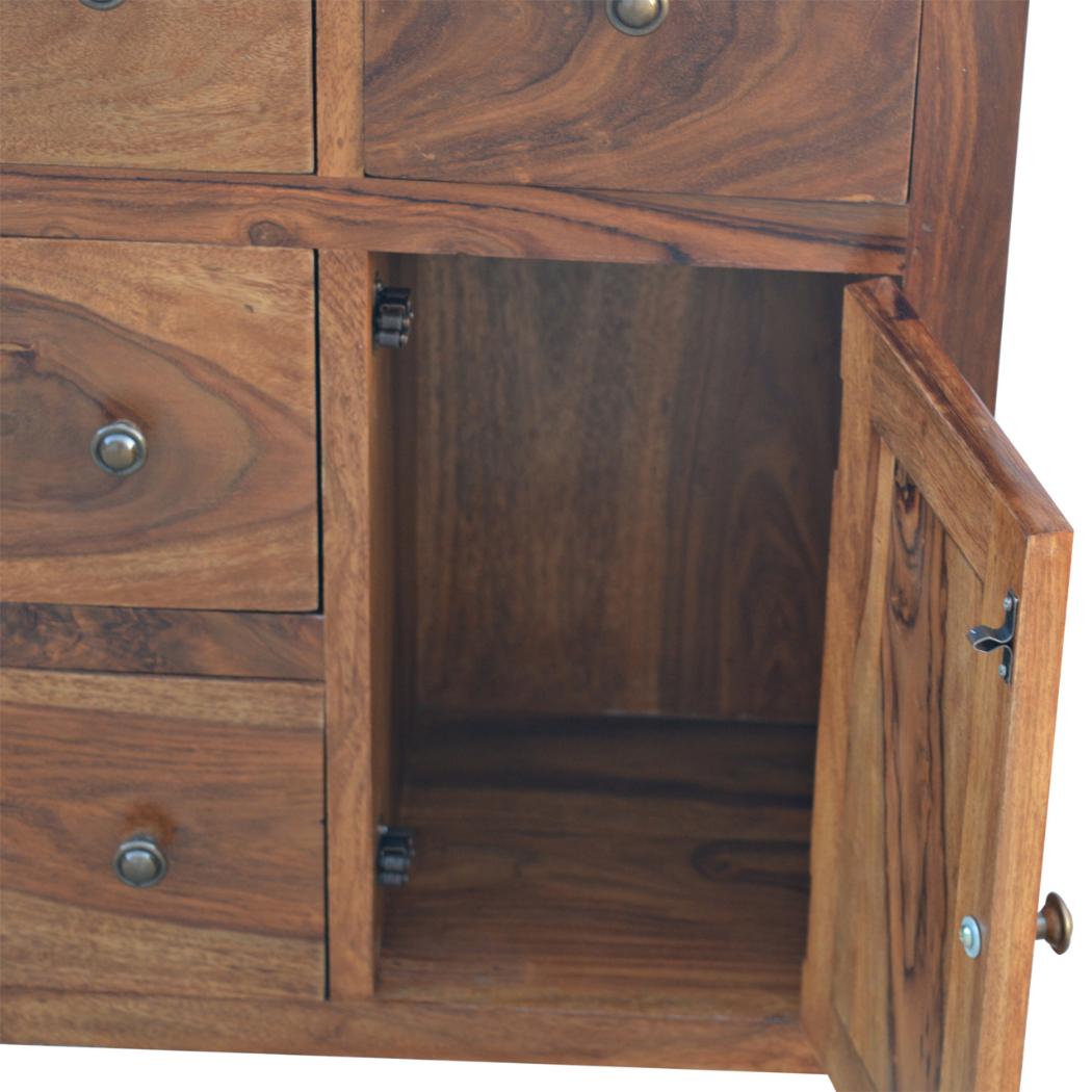 Sheesham Storage Cabinet | 4 Drawer Design | Natural Wood Accent Furniture