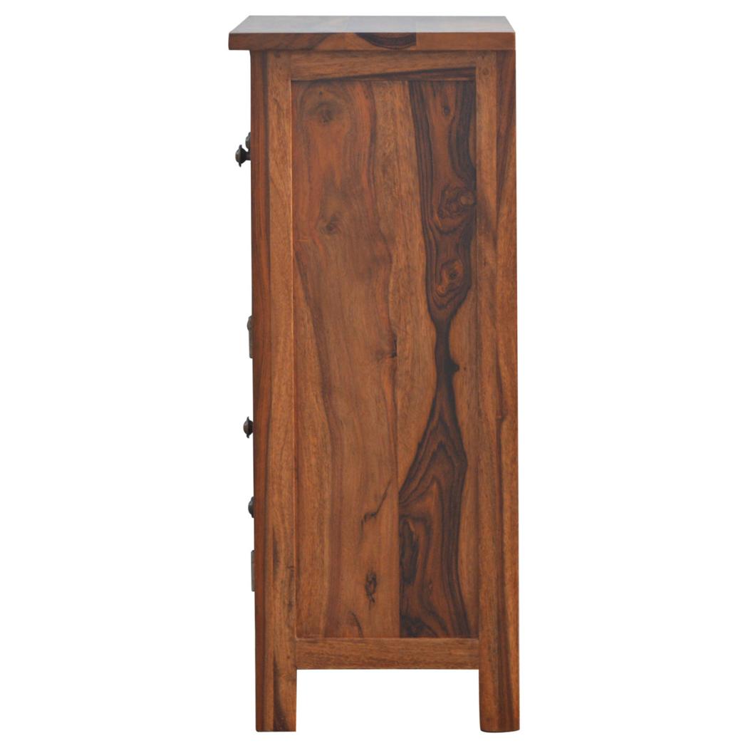 Sheesham Storage Cabinet | 4 Drawer Design | Natural Wood Accent Furniture