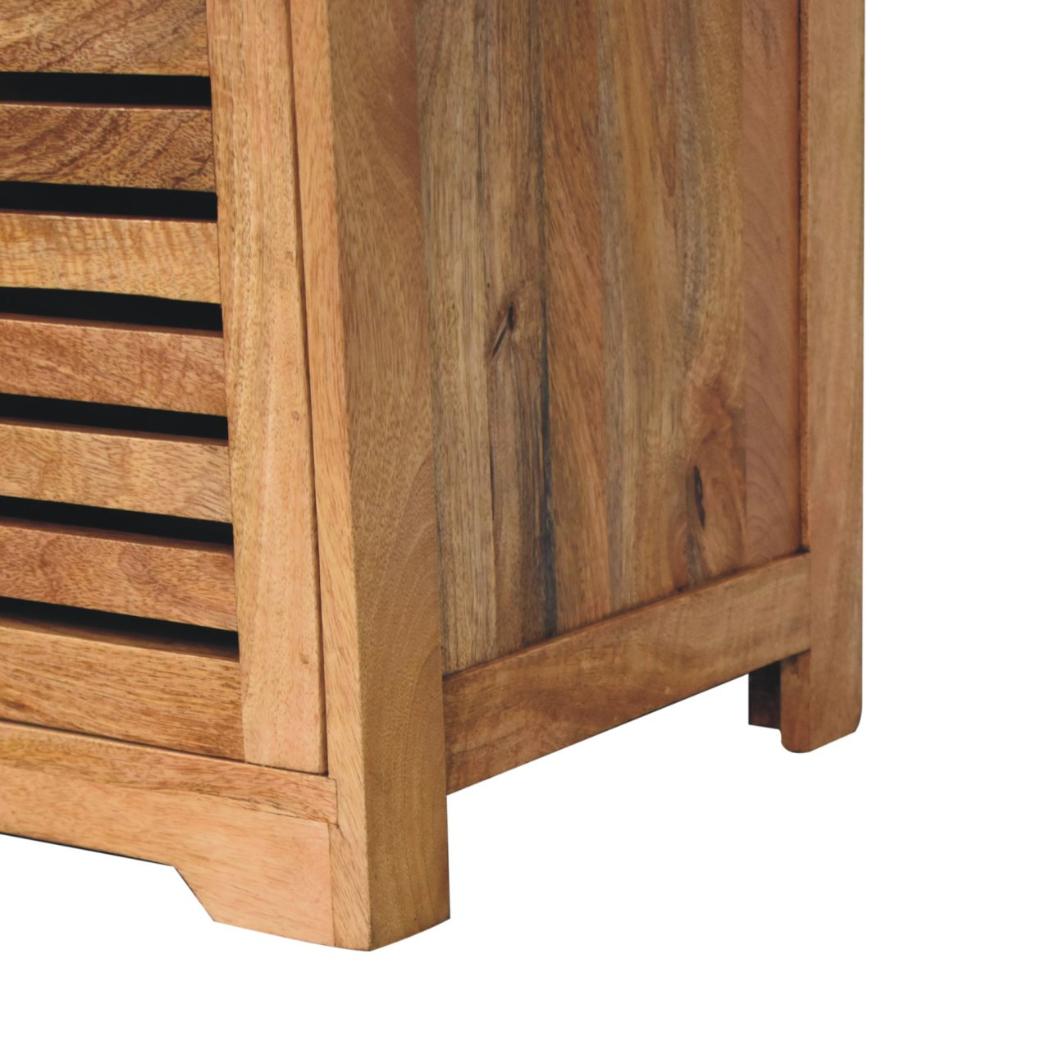Shutter Shoe Bench | Solid Mango Wood | Oak-Inspired Finish