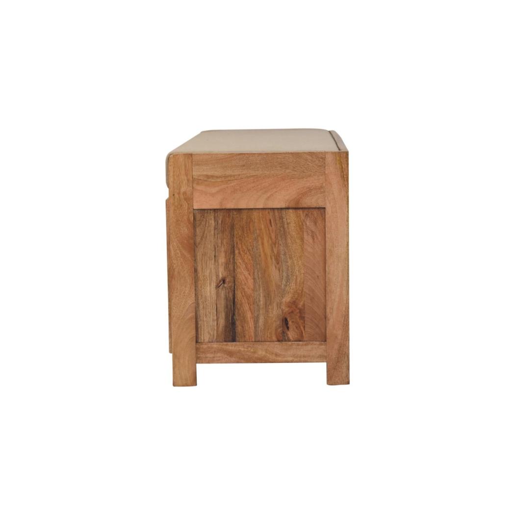 Shutter Shoe Bench | Solid Mango Wood | Oak-Inspired Finish