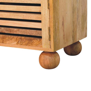 Shutter Shoe Rack | Solid Mango Wood | Oak-ish Finish | 2 Drawers