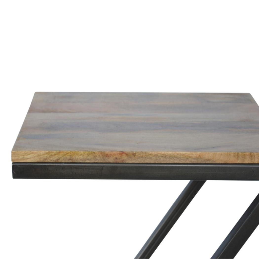 Side Table | Iron Base | Industrial-Inspired Living Room Accent