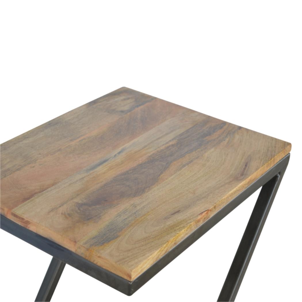 Side Table | Iron Base | Industrial-Inspired Living Room Accent