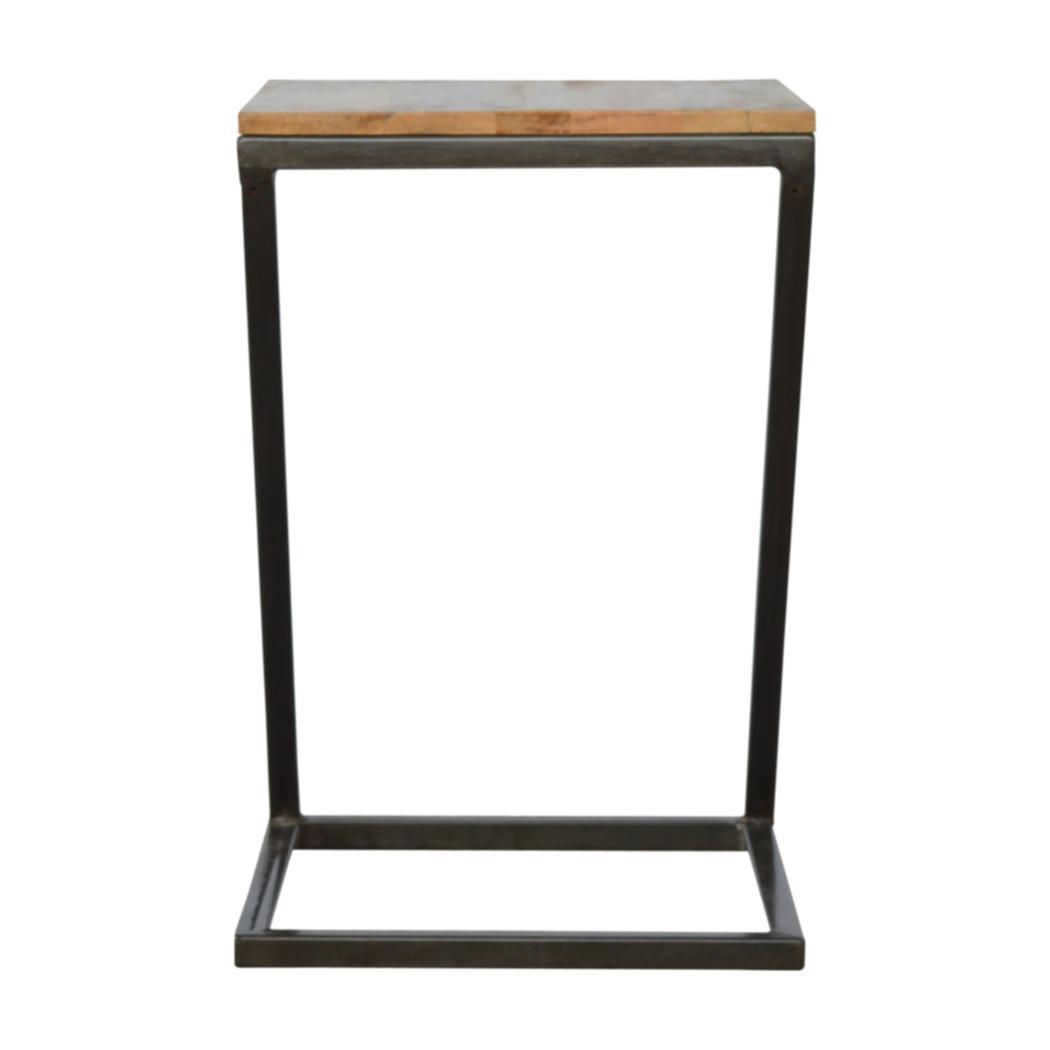 Side Table | Iron Base | Industrial-Inspired Living Room Accent