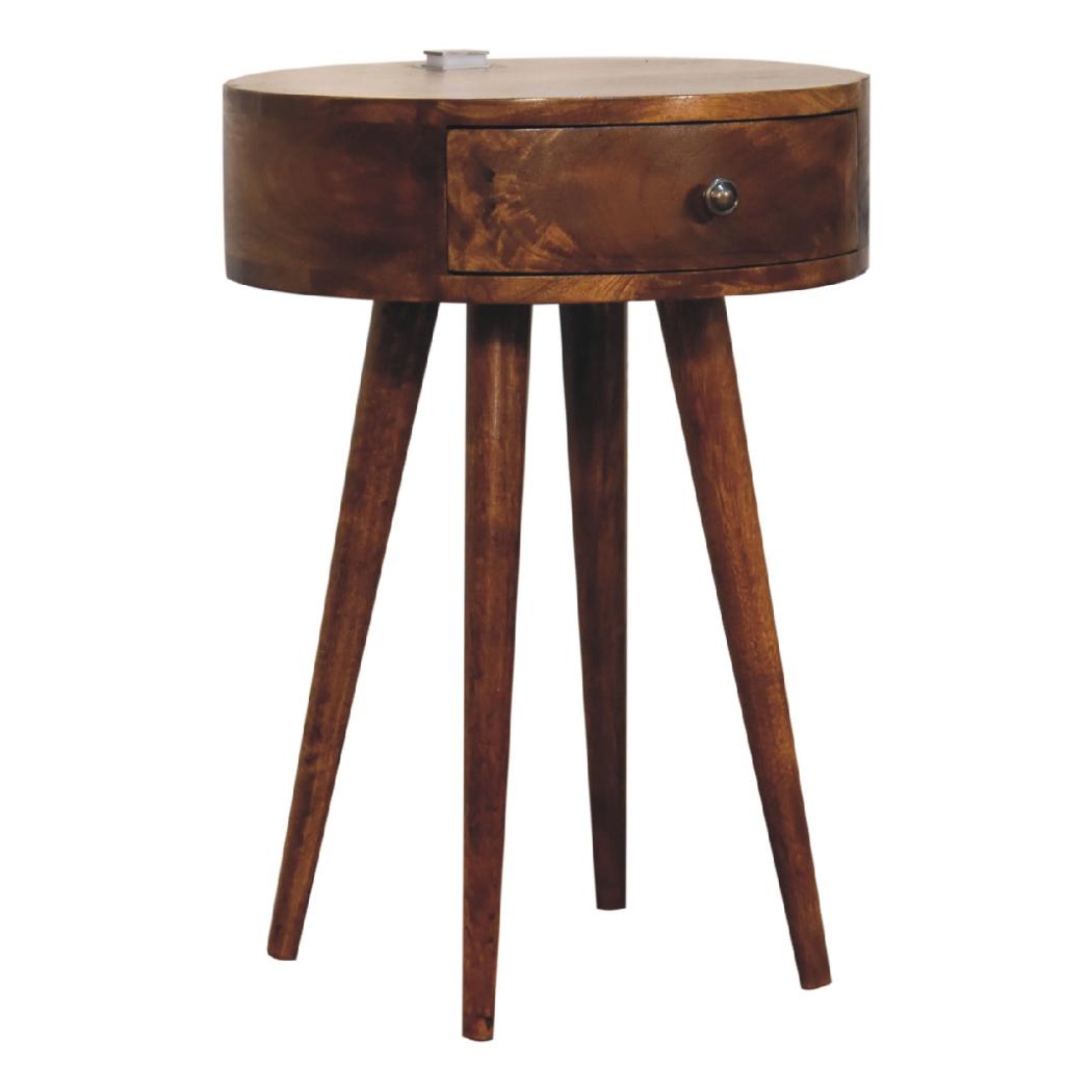 Single Bedside Table | Chestnut Finish | Compact Bedroom Storage
