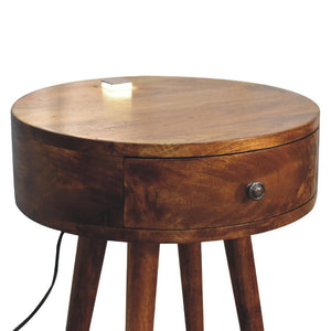 Single Bedside Table | Chestnut Finish | Compact Bedroom Storage