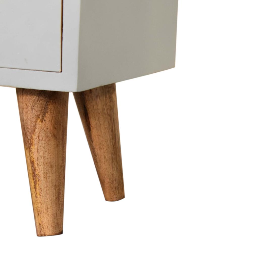 Sky Blue Hand Painted Bedside Table | Solid Mango Wood | Oak Finish | 2 Drawer Nightstand