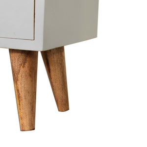 Sky Blue Hand Painted Bedside Table | Solid Mango Wood | Oak Finish | 2 Drawer Nightstand