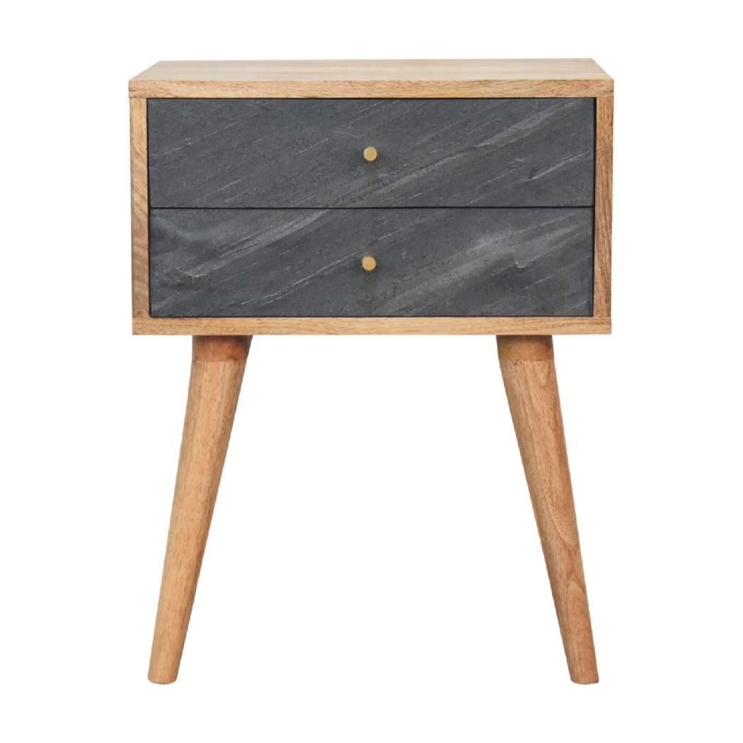 Slade Bedside | Solid Mango Wood | Natural Wood Finish | Artisan-Crafted Design