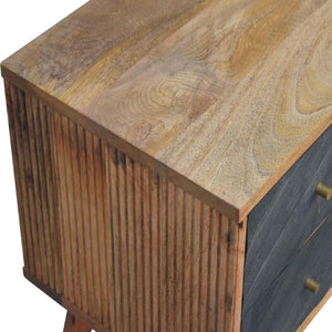 Slade Media Unit | Solid Mango Wood | Natural Wood Finish | Artisan-Crafted Design