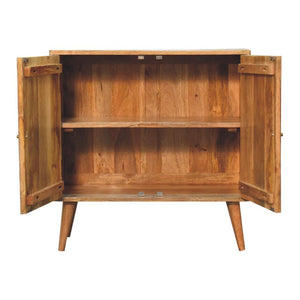Slade Slate Door Cabinet | Solid Mango Wood | Oak Finish | 2 Door Storage Cabinet