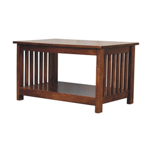 Slatted Coffee Table | Chestnut Finish | Textured Contemporary Design
