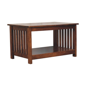 Slatted Coffee Table | Chestnut Finish | Textured Contemporary Design