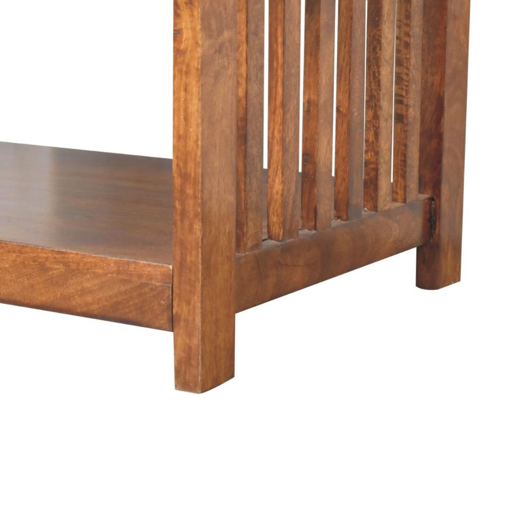 Slatted Coffee Table | Chestnut Finish | Textured Contemporary Design