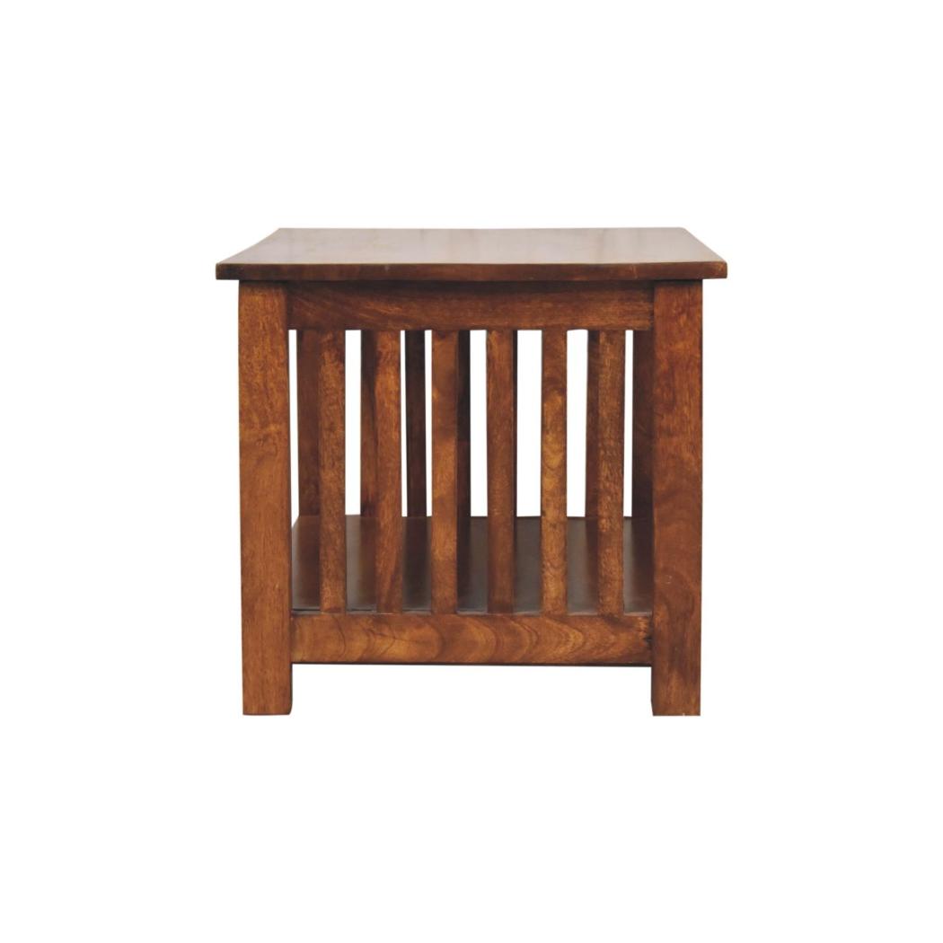 Slatted Coffee Table | Chestnut Finish | Textured Contemporary Design