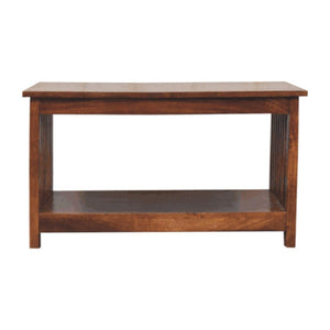Slatted Coffee Table | Chestnut Finish | Textured Contemporary Design