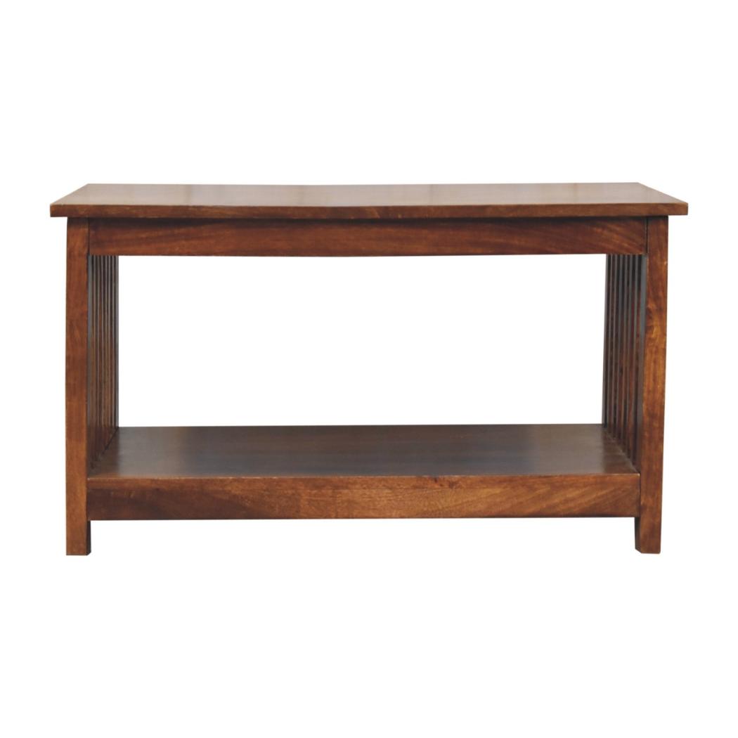 Slatted Coffee Table | Chestnut Finish | Textured Contemporary Design