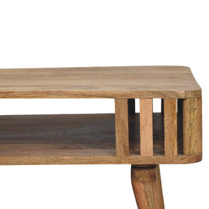 Slatted Coffee Table | Solid Mango Wood | Oak-ish Finish