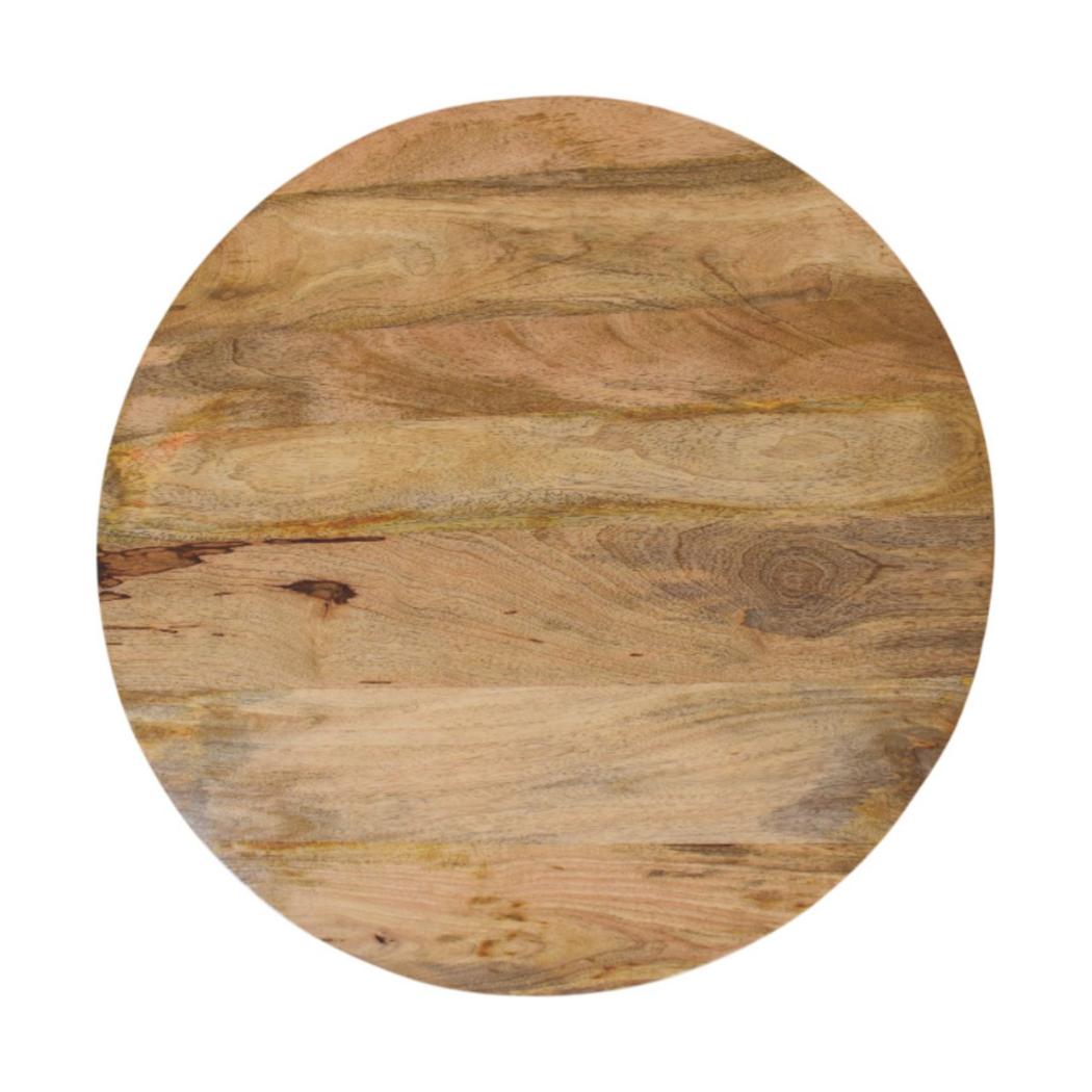 Slatted Round Coffee Table | Solid Mango Wood | Oak-ish Finish