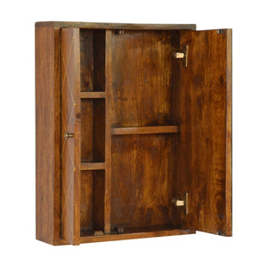 Sliding Brass Wall Mirror Cabinet | Concealed Storage | Decorative Metallic Detail