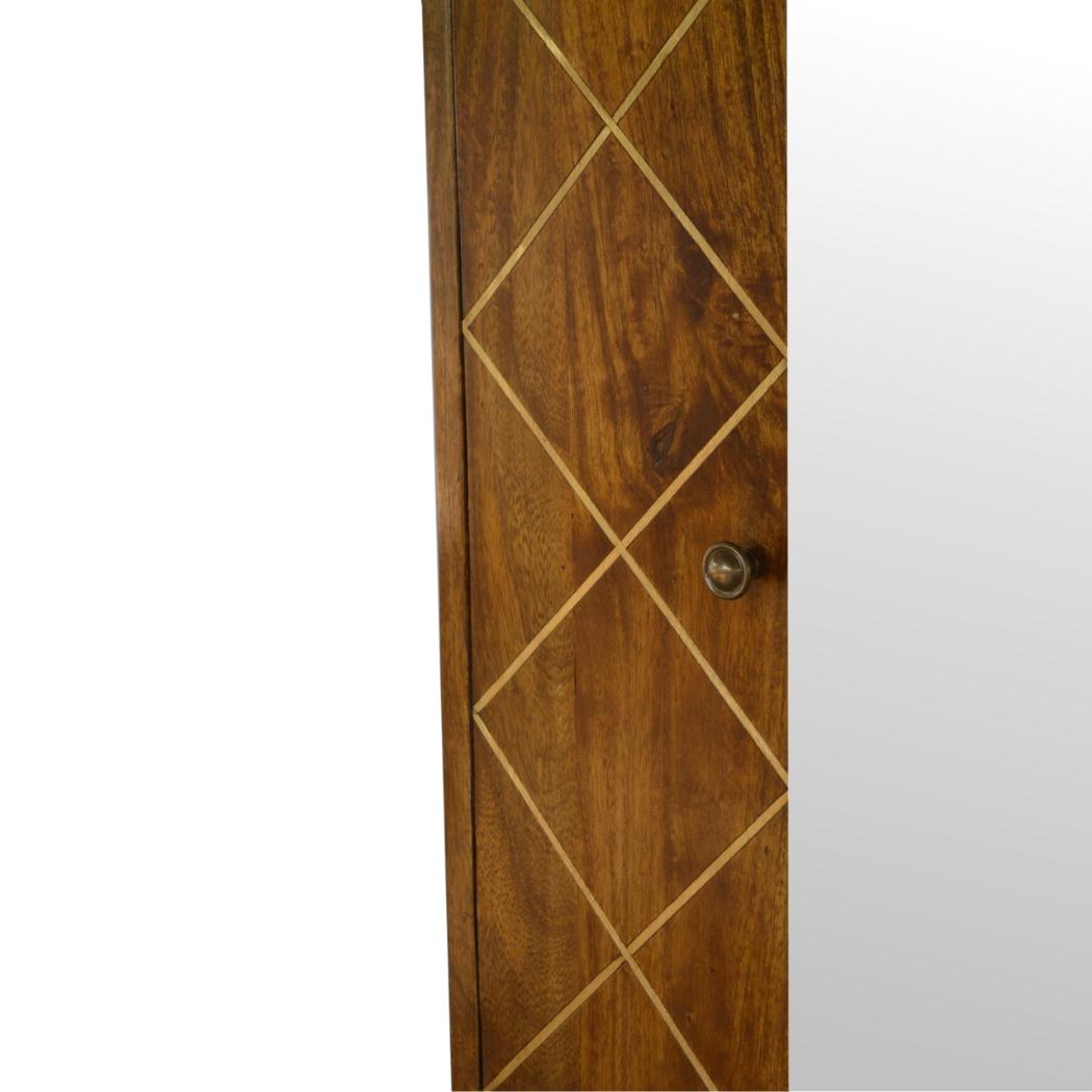 Sliding Brass Wall Mirror Cabinet | Concealed Storage | Decorative Metallic Detail