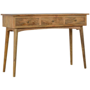 Slim Mango Wood Console Table | 3 Drawers | Nordic Legs