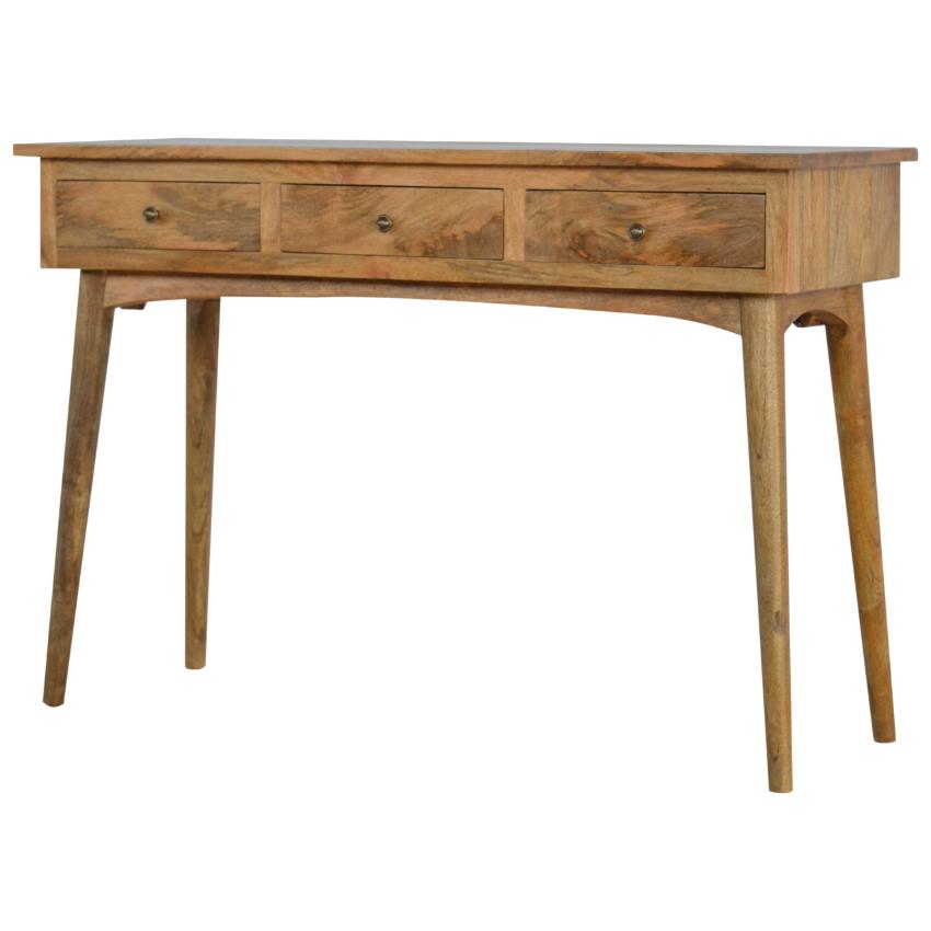Slim Mango Wood Console Table | 3 Drawers | Nordic Legs