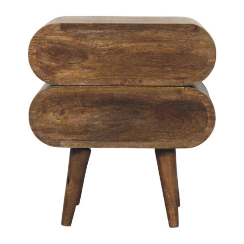 Slimline 2 Drawer Bedside | Solid Wood Narrow Nightstand