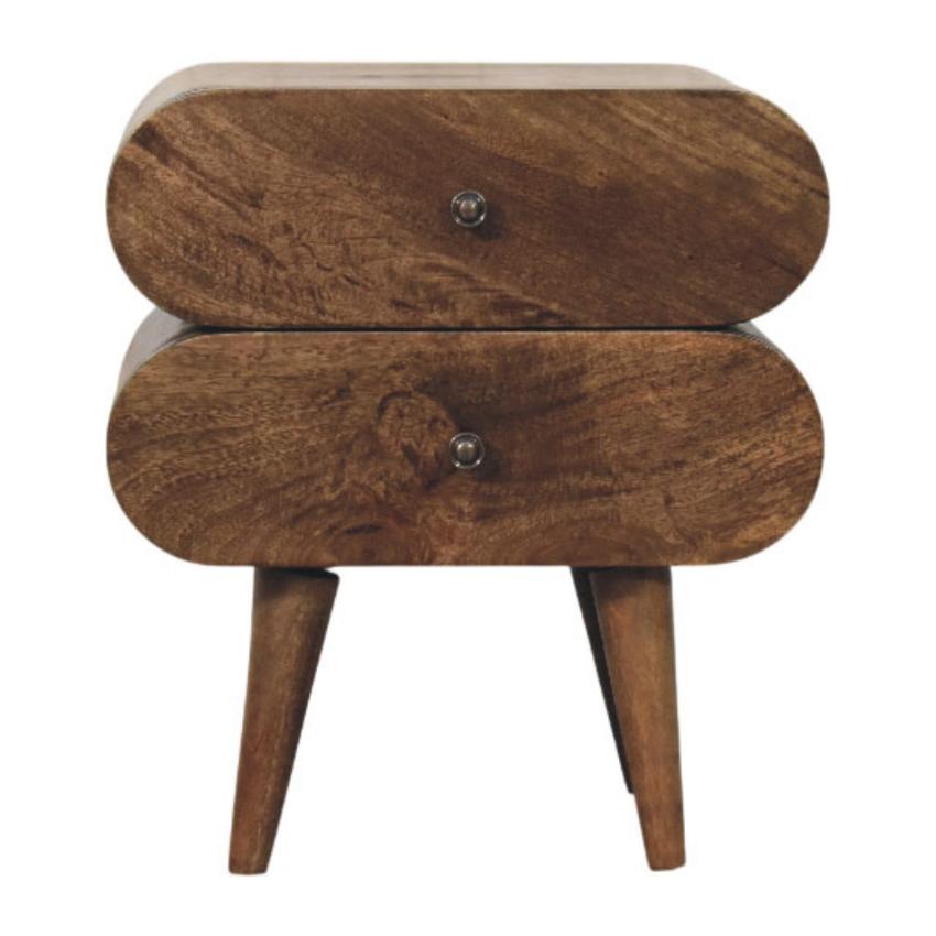 Slimline 2 Drawer Bedside | Solid Wood Narrow Nightstand