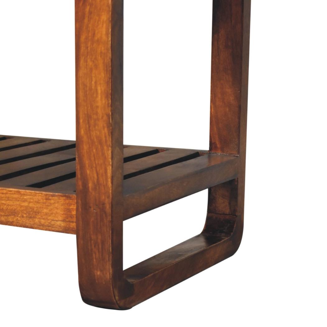 Small Buffalo Slatted Hallway Bench | Compact Entryway Seating
