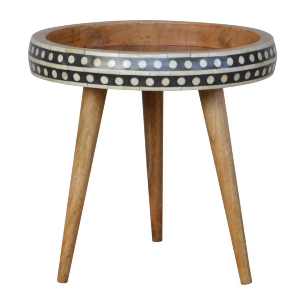 Small Dotted End Table | Decorative Pattern | Compact Side Table