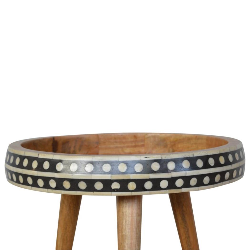 Small Dotted End Table | Decorative Pattern | Compact Side Table