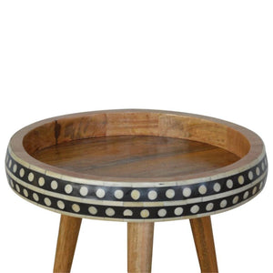 Small Dotted End Table | Decorative Pattern | Compact Side Table