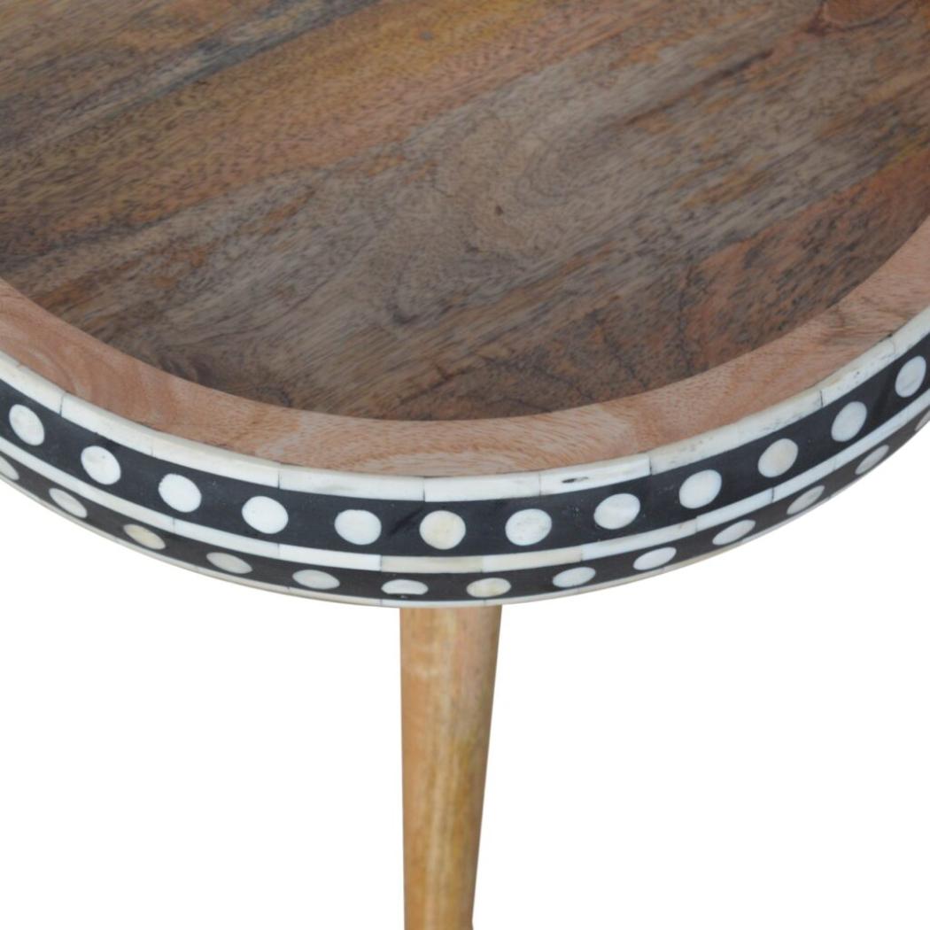 Small Dotted End Table | Decorative Pattern | Compact Side Table