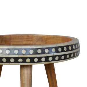 Small Dotted End Table | Decorative Pattern | Compact Side Table