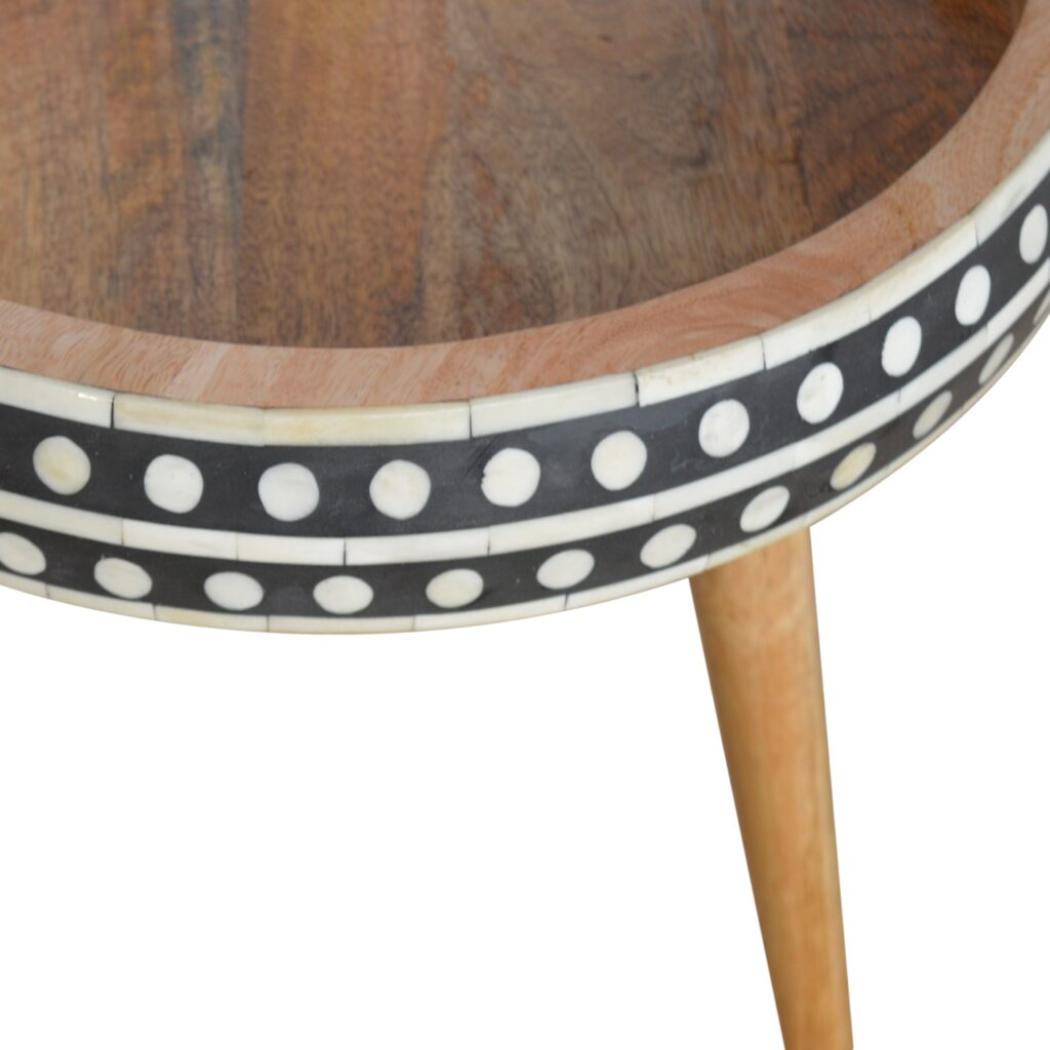 Small Dotted End Table | Decorative Pattern | Compact Side Table