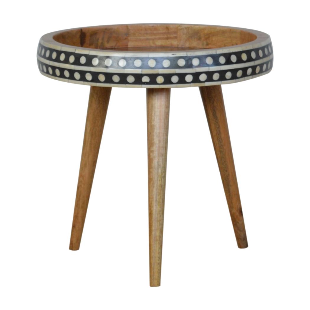 Small Dotted End Table | Decorative Pattern | Compact Side Table