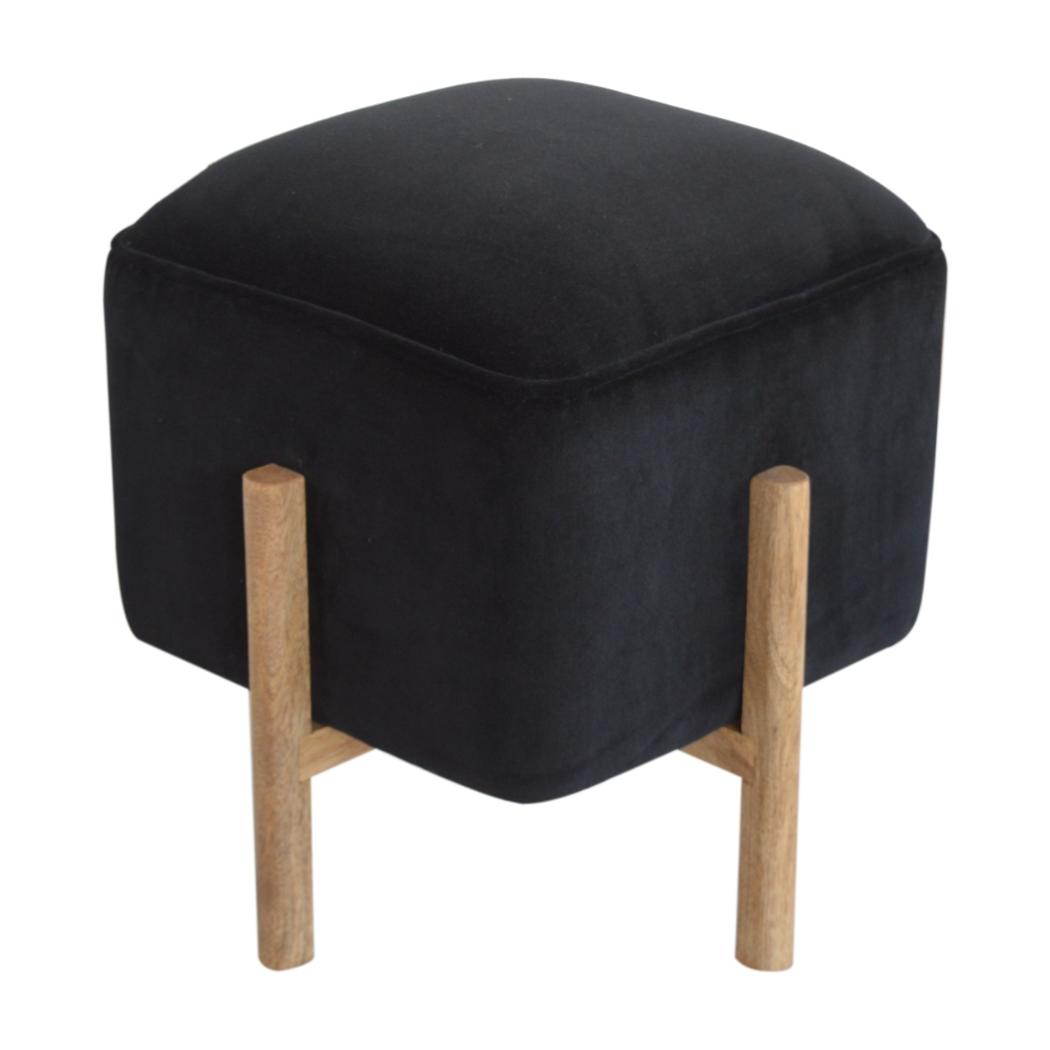 Small Dotted End Table | Solid Mango Wood | Oak Finish | Hand-Carved Accent Table