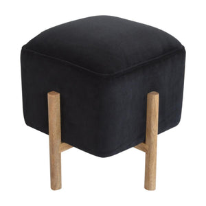 Small Dotted End Table | Solid Mango Wood | Oak Finish | Hand-Carved Accent Table