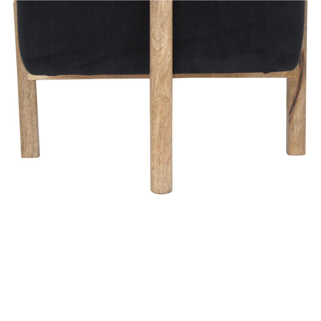 Small Dotted End Table | Solid Mango Wood | Oak Finish | Hand-Carved Accent Table