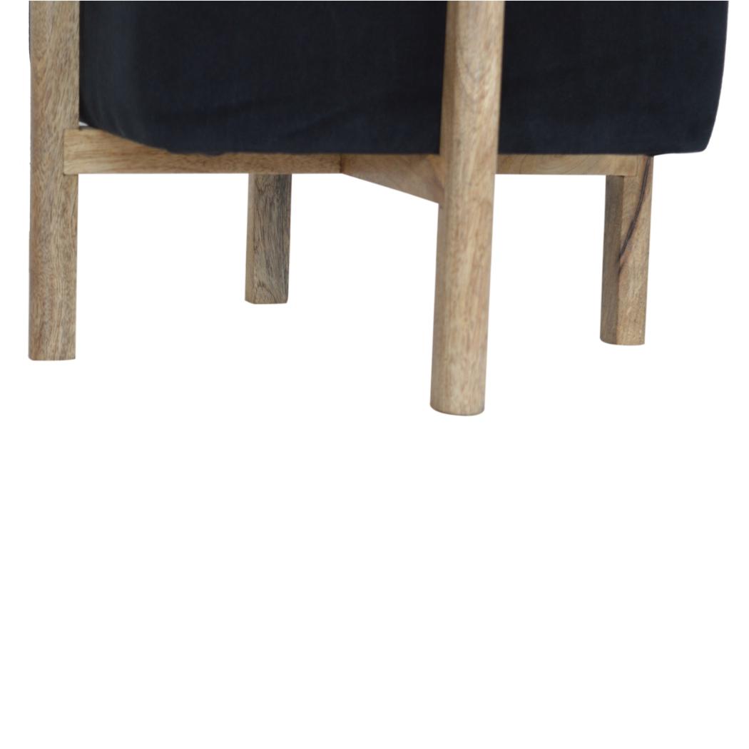 Small Dotted End Table | Solid Mango Wood | Oak Finish | Hand-Carved Accent Table