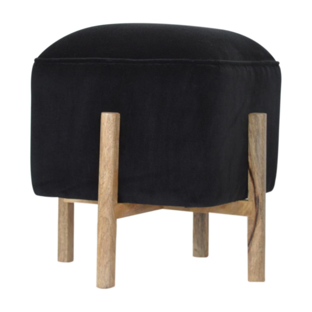Small Dotted End Table | Solid Mango Wood | Oak Finish | Hand-Carved Accent Table