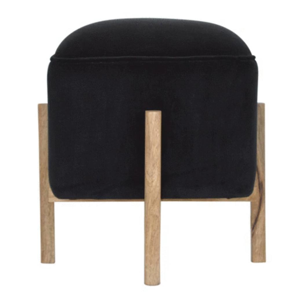 Small Dotted End Table | Solid Mango Wood | Oak Finish | Hand-Carved Accent Table