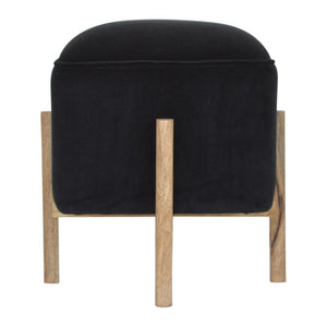 Small Dotted End Table | Solid Mango Wood | Oak Finish | Hand-Carved Accent Table