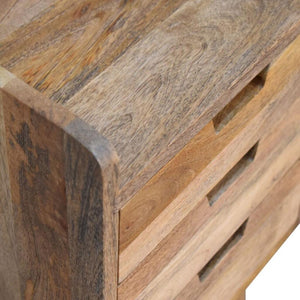 Small Gallery-Back Bedside Table | Oak-Inspired Finish | Compact Raised-Edge Design
