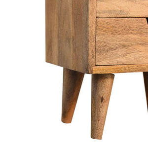 Small Gallery-Back Bedside Table | Oak-Inspired Finish | Compact Raised-Edge Design